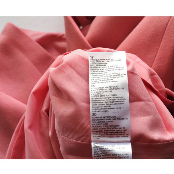 LK BENNETT Leonora Pink Shift Dress / Size 12 / Pink Crepe Belted Work - Picture 8 of 8